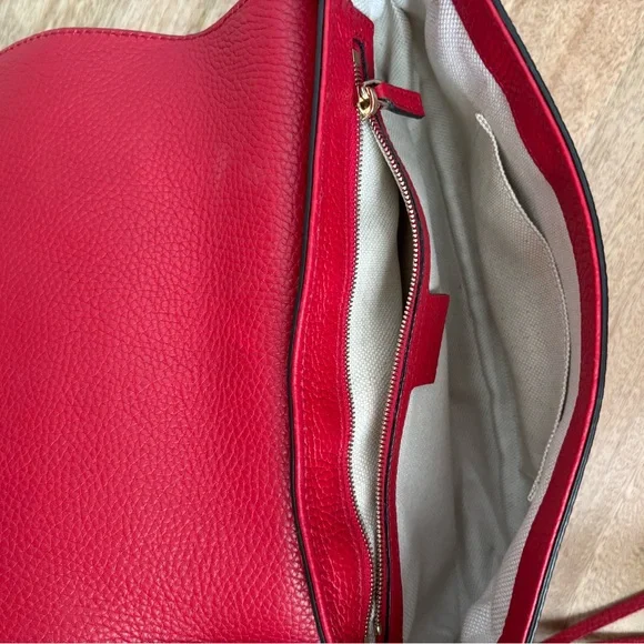 Gucci Red Interlocking G Soho Medium Leather Bag with Tassel - Picture 3 of 4